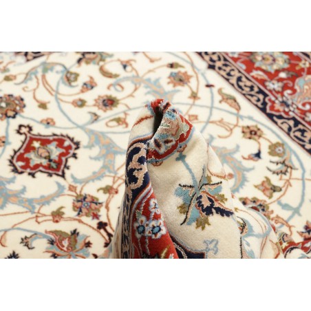 Tappeto Isfahan Persia bianco grigio 113x163