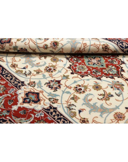 Tappeto Isfahan Persia bianco grigio 113x163