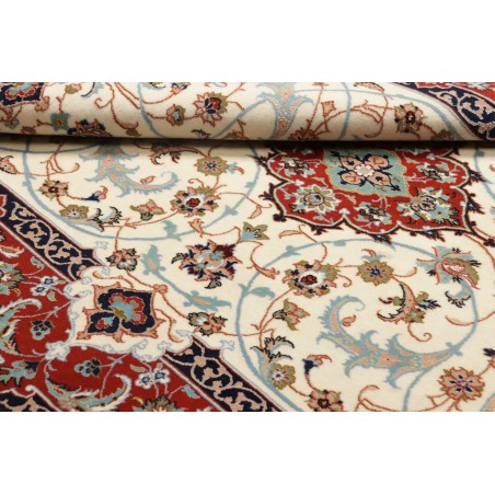 Tappeto Isfahan Persia bianco grigio 113x163