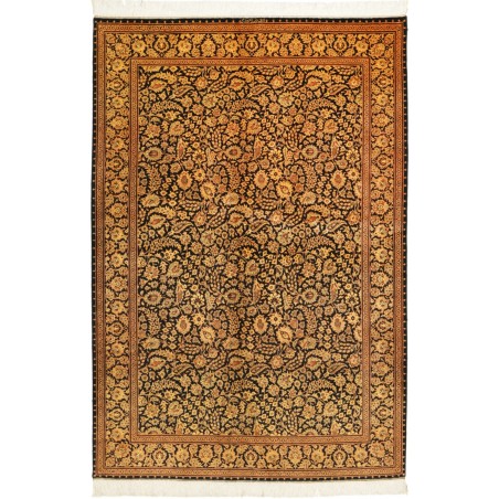 Tappeto Ghom seta Persia arancione 135x203