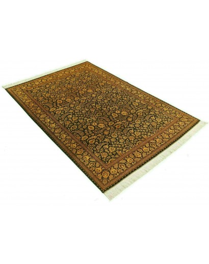 Tappeto Ghom seta Persia arancione 135x203