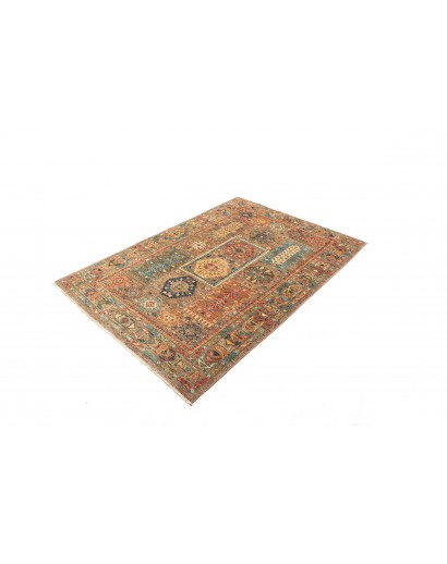 Tappeto Tribal Pakistan bianco marrone 126x181