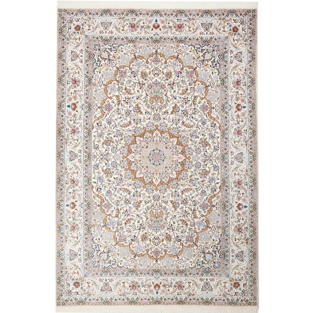Tappeto Nain 9La Persia bianco azzurro 206x303 Tappeto Nain 9La Persia bianco azzurro 206x303