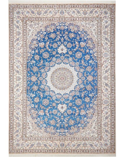 Tappeto Nain 9La Persia bianco blu 253x359