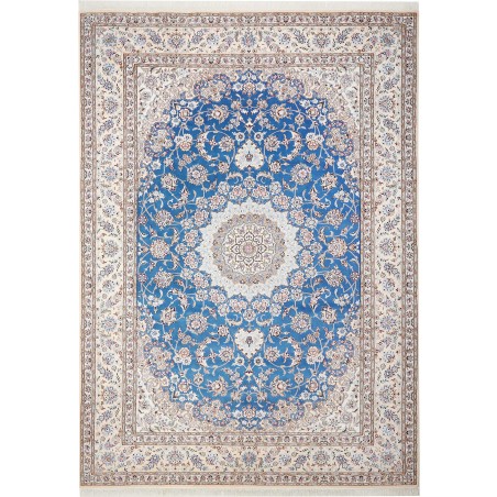 Tappeto Nain 9La Persia bianco blu 253x359