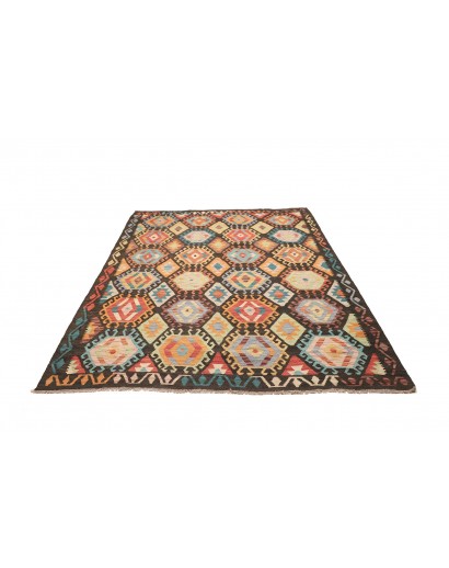 Tappeto Kilim Afghanistan marrone verde 178x226