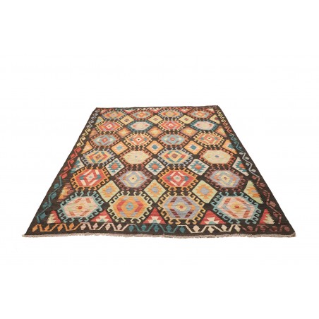 Tappeto Kilim Afghanistan marrone verde 178x226