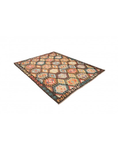 Tappeto Kilim Afghanistan marrone verde 178x226