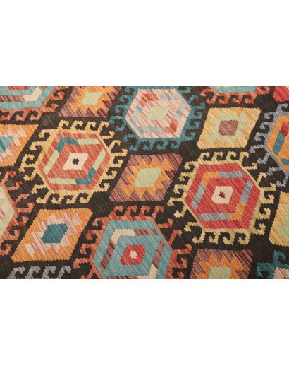 Tappeto Kilim Afghanistan marrone verde 178x226