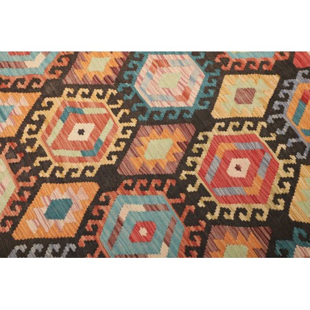 Tappeto Kilim Afghanistan marrone verde 178x226