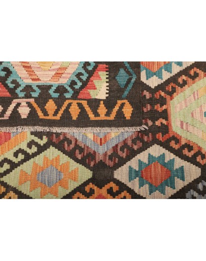 Tappeto Kilim Afghanistan marrone verde 178x226