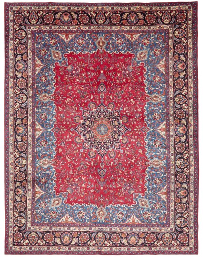 Tappeto Mashad Persia azzurro bianco 298x384