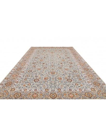 Tappeto Kashan Persia beige azzurro 272x388
