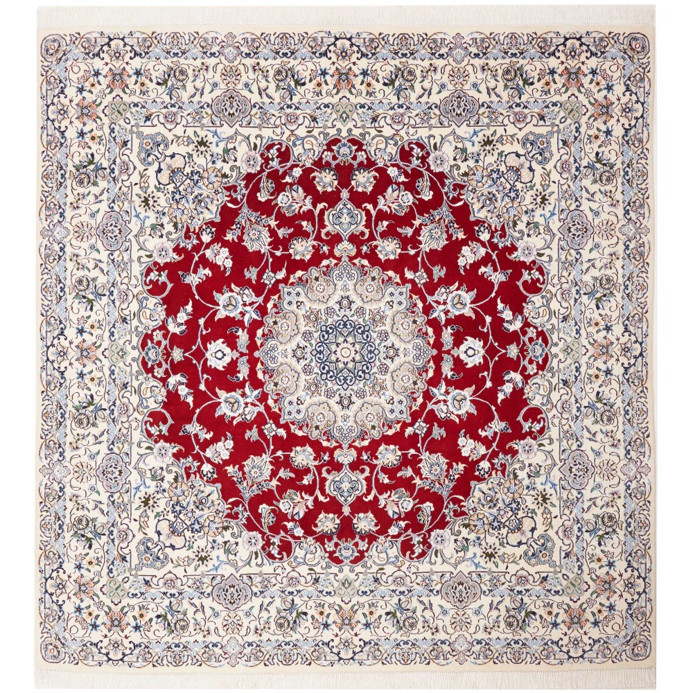 Tappeto Nain 9La Persia bianco grigio 195x205 Tappeto Nain 9La Persia bianco grigio 195x205
