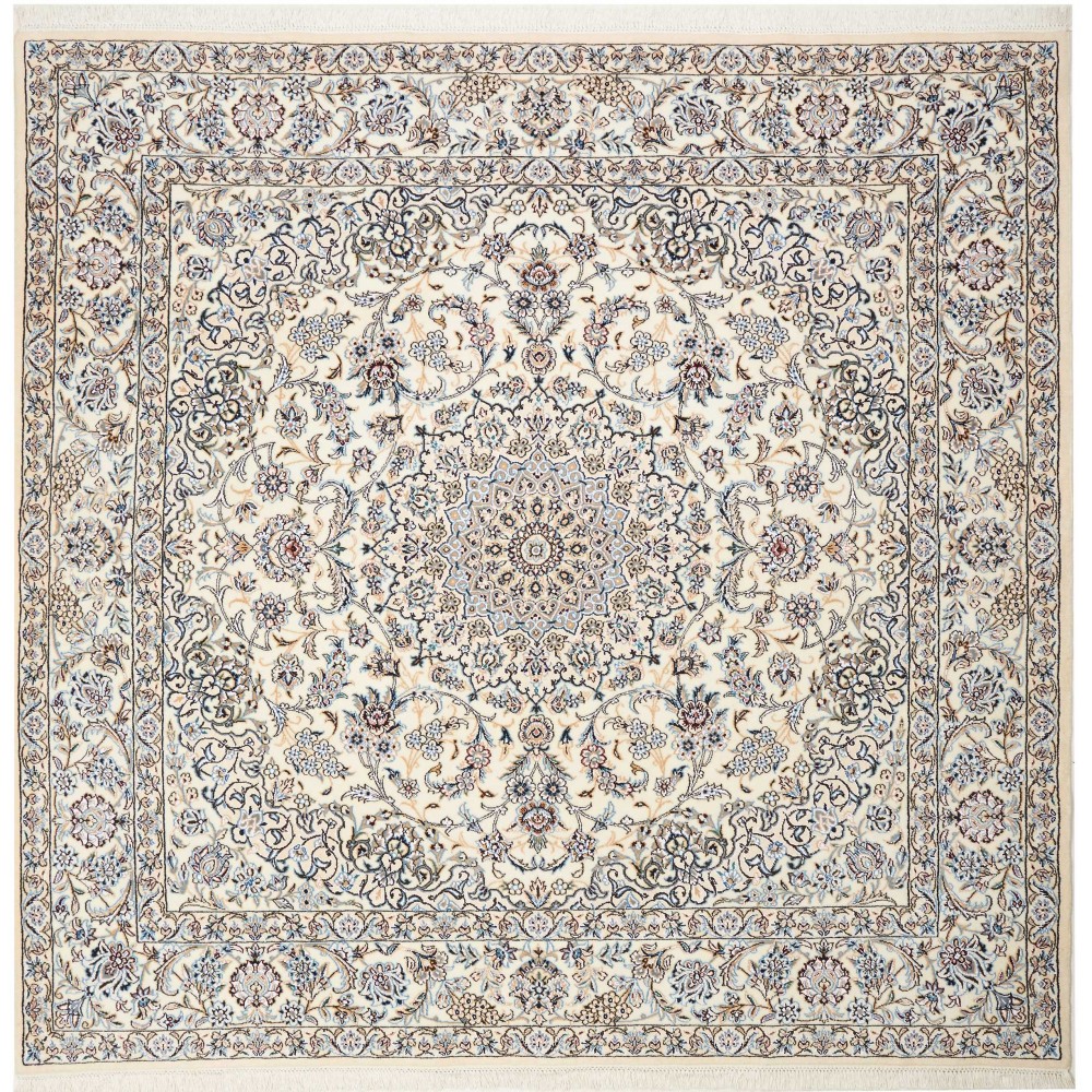 Tappeto Nain 9La Persia bianco grigio 215x210 Tappeto Nain 9La Persia bianco grigio 215x210