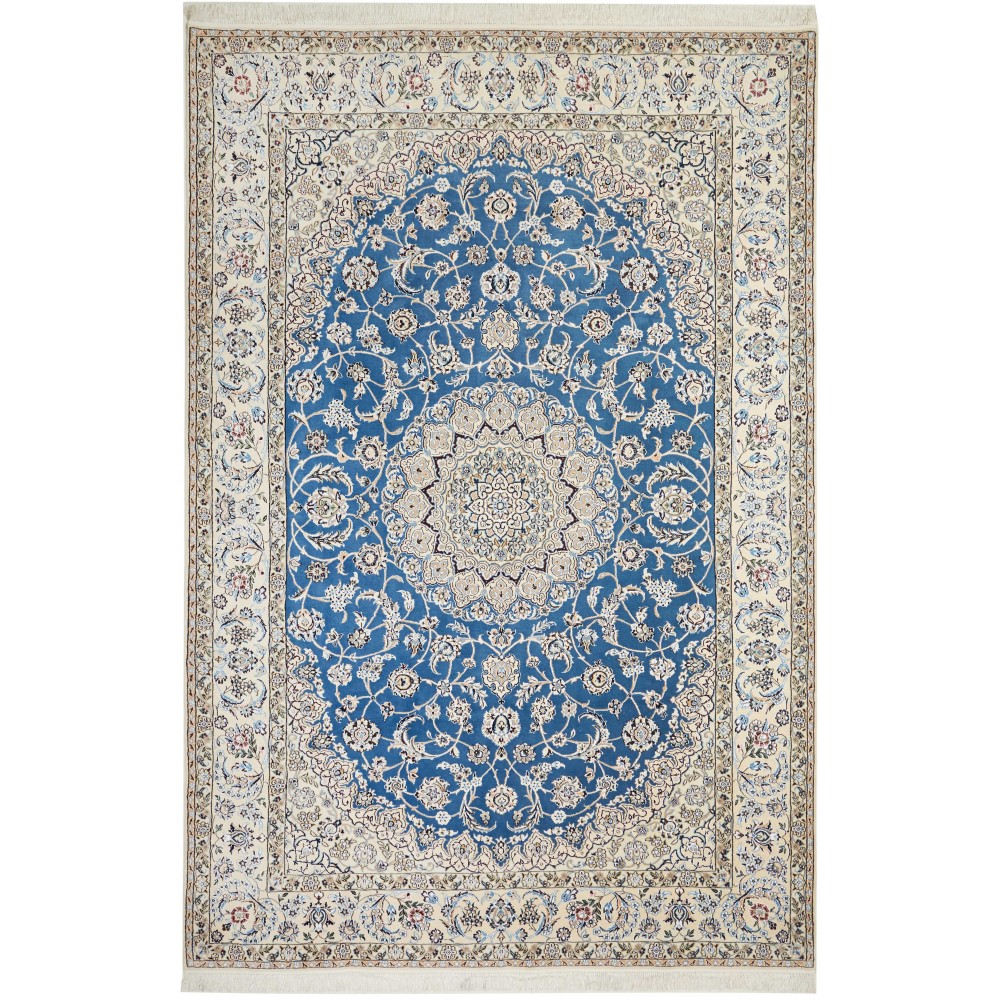 Tappeto Nain 9La Persia bianco blu 207x309 Tappeto Nain 9La Persia bianco blu 207x309