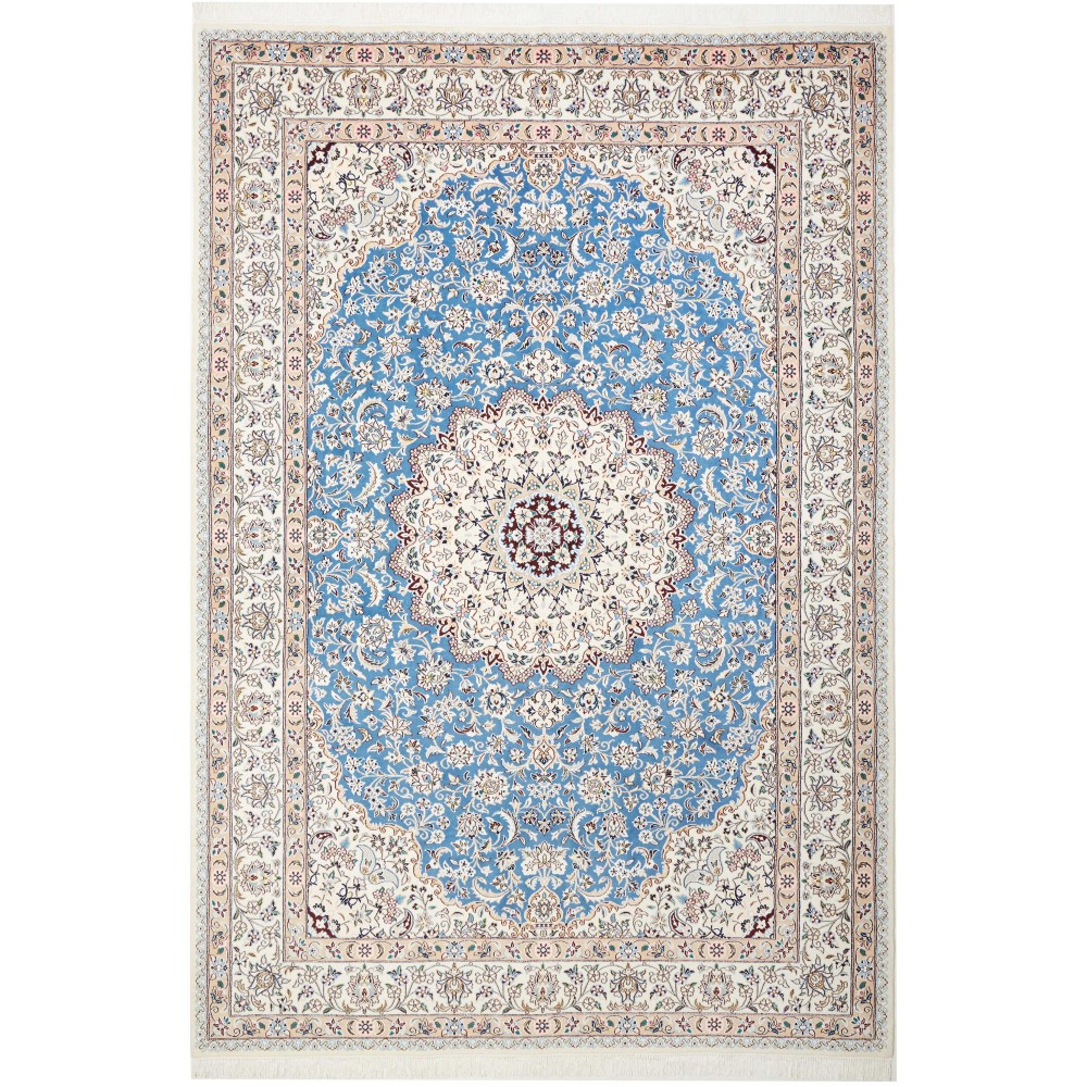 Tappeto Nain 9La Persia bianco grigio 210x306 Tappeto Nain 9La Persia bianco grigio 210x306