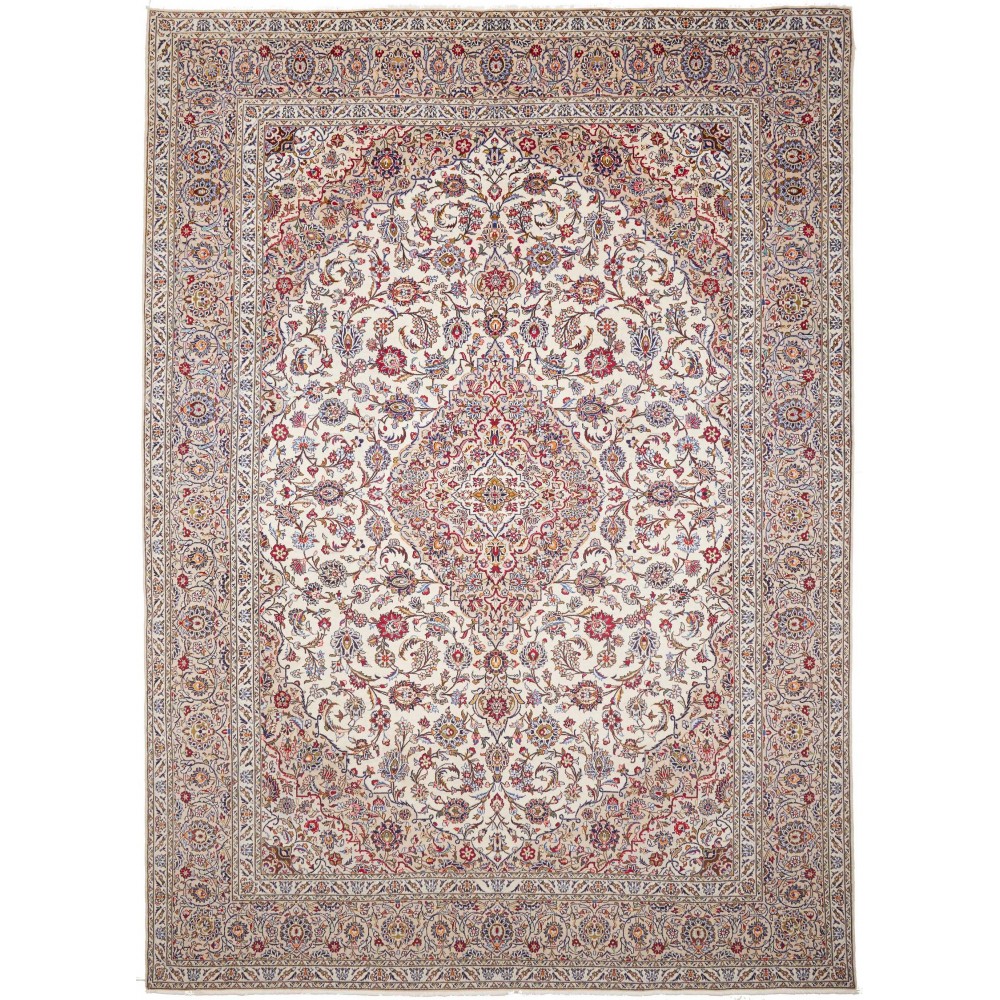 Tappeto Kashan Persia beige bianco 302x418