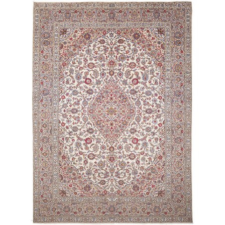Tappeto Kashan Persia beige bianco 302x418