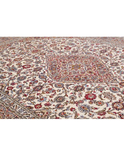 Tappeto Kashan Persia beige bianco 302x418
