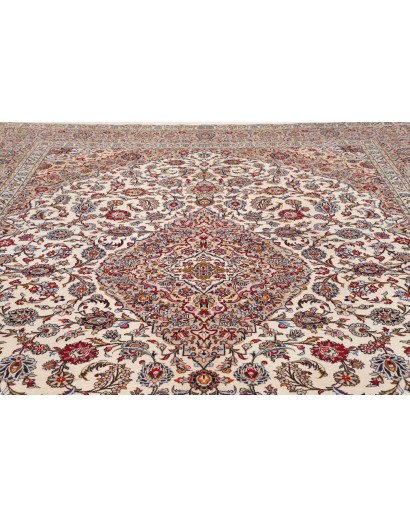 Tappeto Kashan Persia beige bianco 302x418