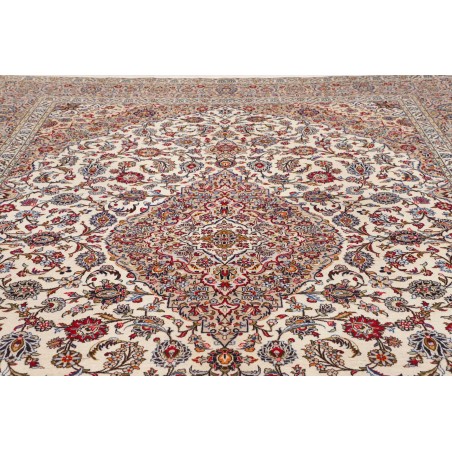 Tappeto Kashan Persia beige bianco 302x418