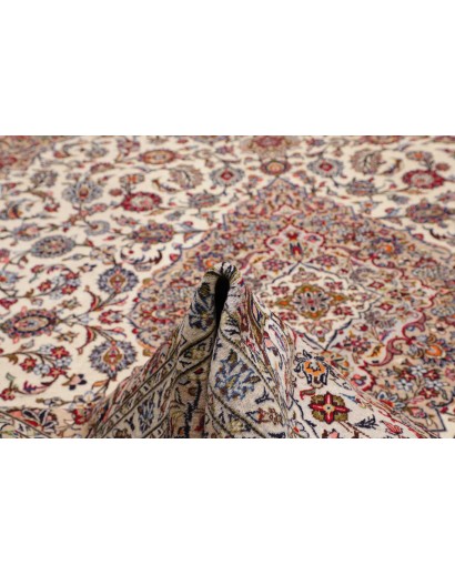 Tappeto Kashan Persia beige bianco 302x418