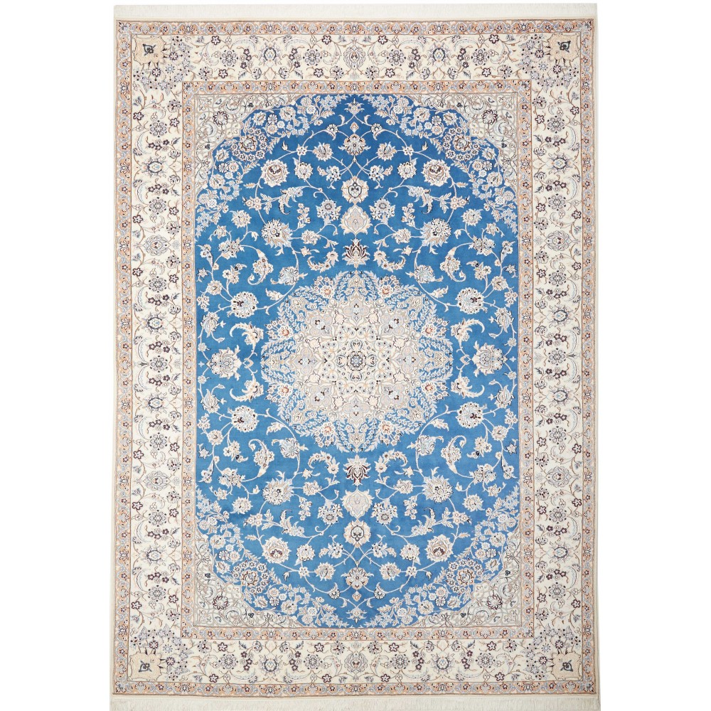 Tappeto Nain 9La Persia bianco blu 249x353 Tappeto Nain 9La Persia bianco blu 249x353