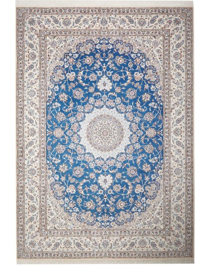 Tappeto Nain 9La Persia bianco blu 245x355