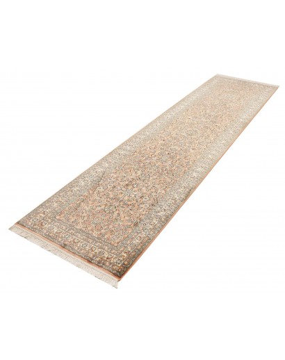 Tappeto Kashmir India arancione bianco 79x296
