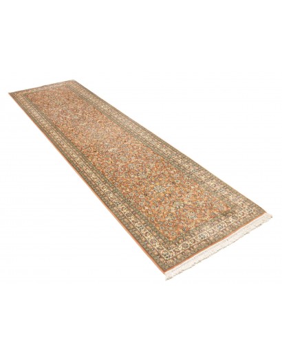 Tappeto Kashmir India arancione bianco 79x296