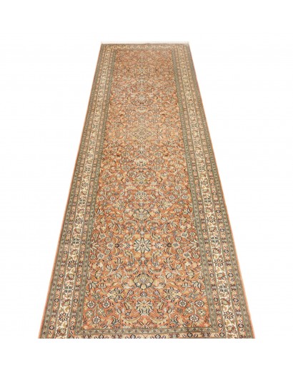 Tappeto Kashmir India arancione bianco 79x296