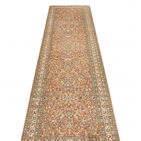 Tappeto Kashmir India arancione bianco 79x296