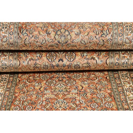 Tappeto Kashmir India arancione bianco 79x296
