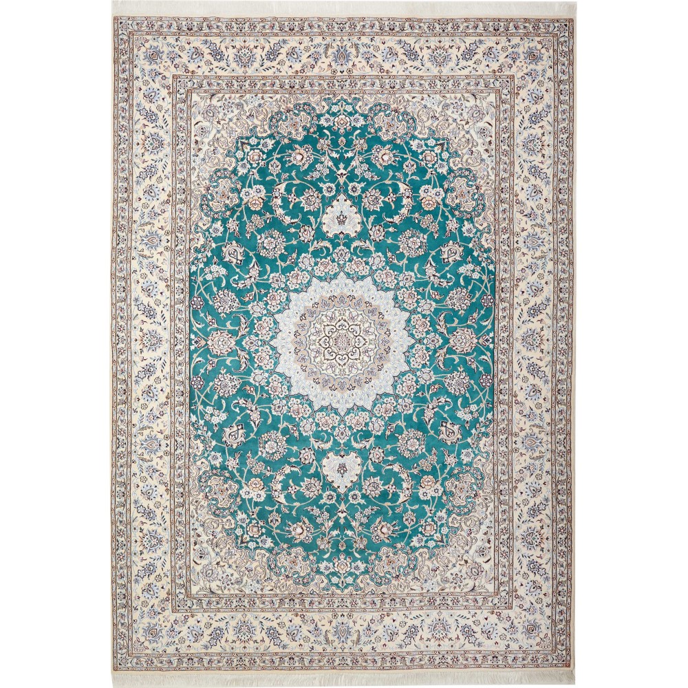Tappeto Nain 9La Persia bianco verde 248x355 Tappeto Nain 9La Persia bianco verde 248x355