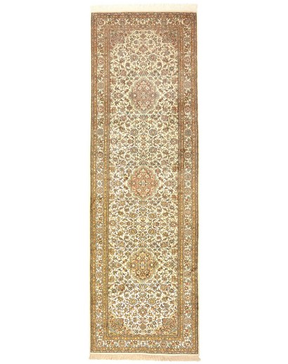 Tappeto Kashmir India marrone verde 78x272