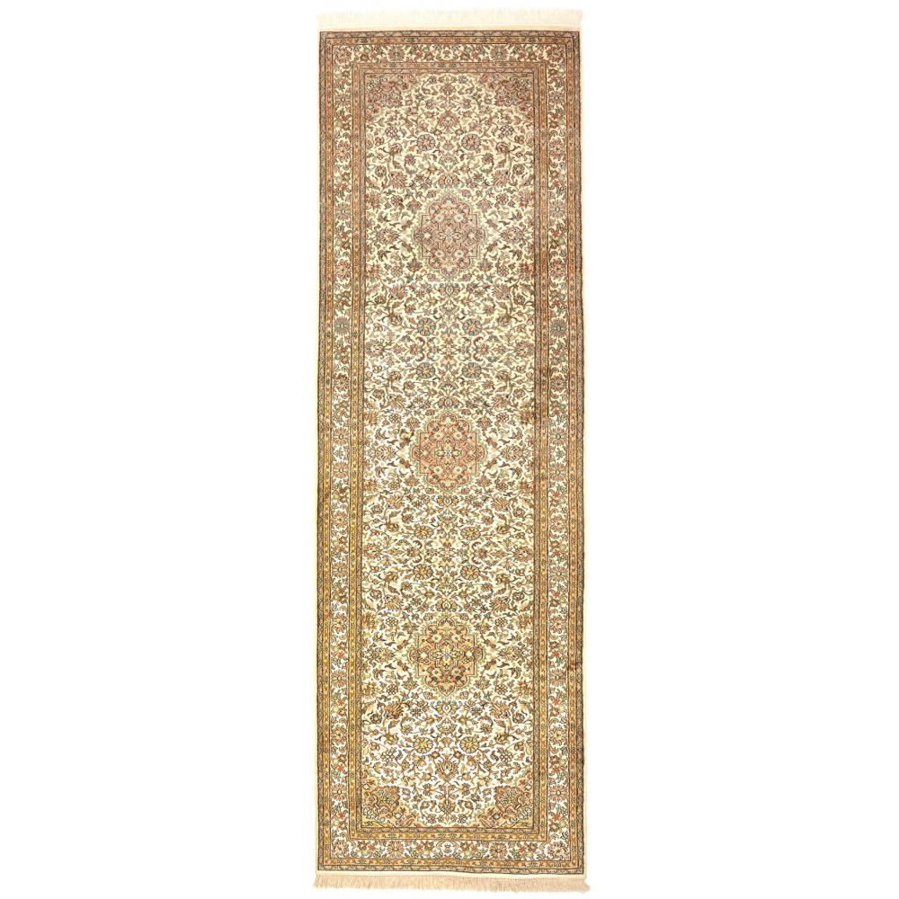 Tappeto Kashmir India marrone verde 78x272