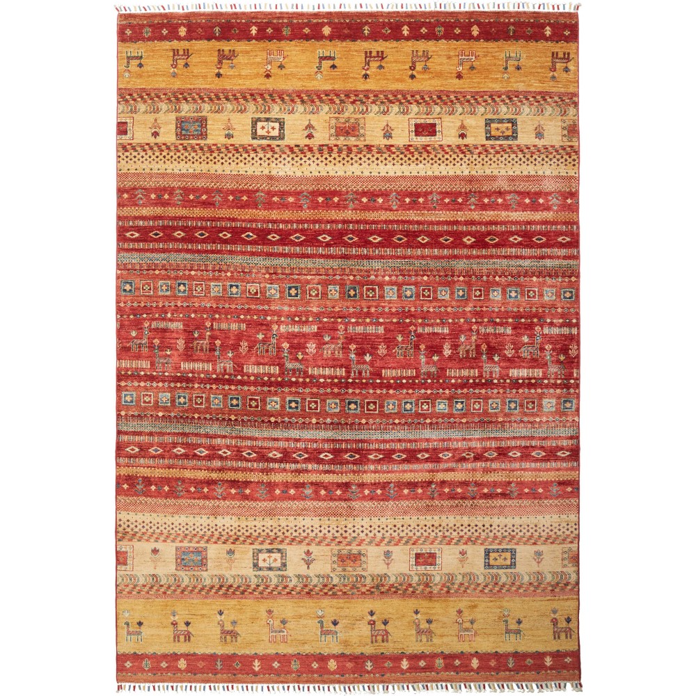 Tappeto Siva Pakistan arancione marrone 204x296 Tappeto Siva Pakistan arancione marrone 204x296