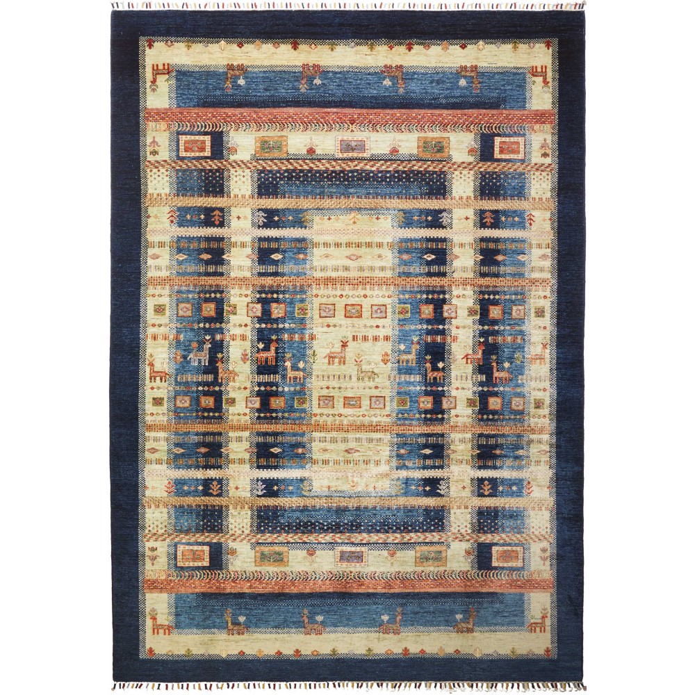 Tappeto Siva Pakistan marrone azzurro 209x295 Tappeto Siva Pakistan marrone azzurro 209x295
