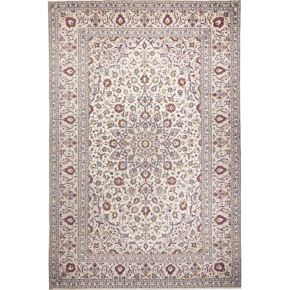 Tappeto Kashan Persia bianco grigio 244x363