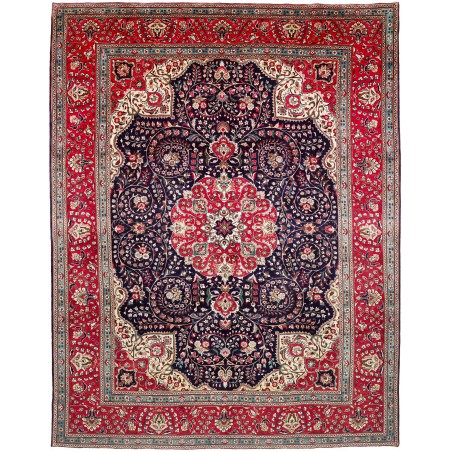 Tappeto Tabriz Persia marrone bianco 304x394