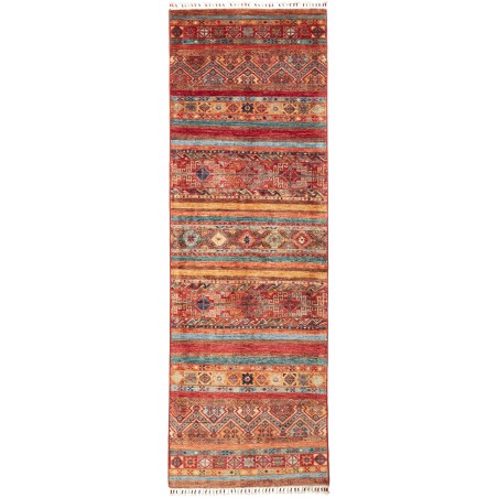 Tappeto Samarkand Pakistan rosso grigio 78x249