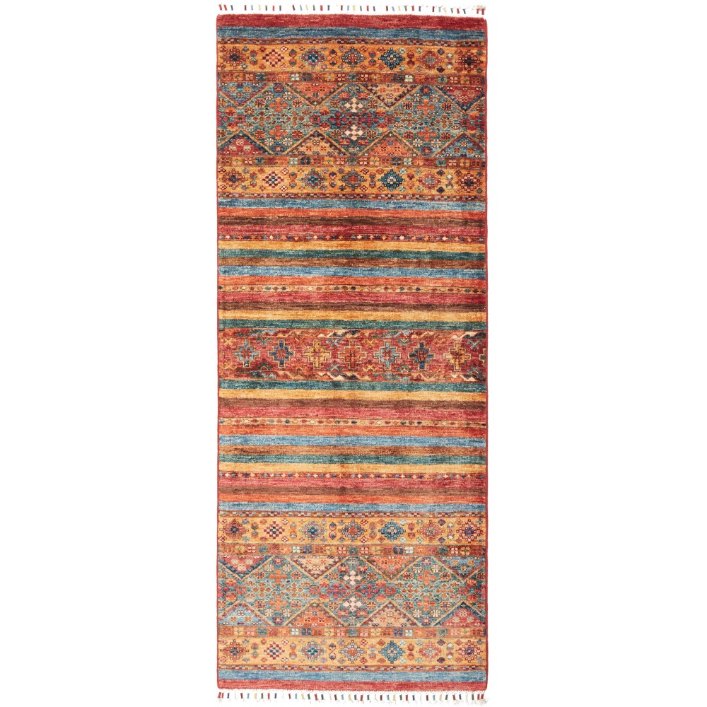 Tappeto Samarkand Pakistan rosso bianco 76x196 Tappeto Samarkand Pakistan rosso bianco 76x196