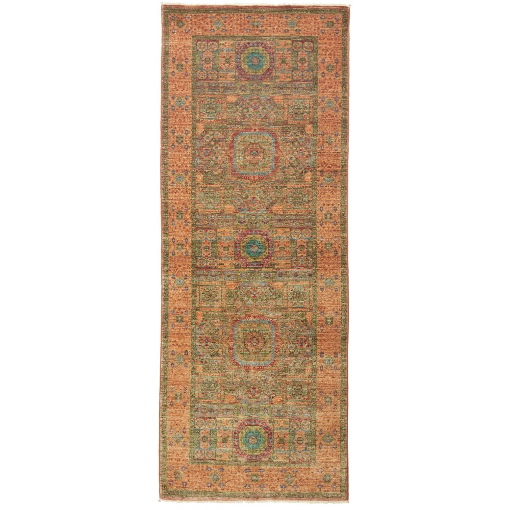 Tappeto Mamlouk Pakistan arancione azzurro 76x202 Tappeto Mamlouk Pakistan arancione azzurro 76x202