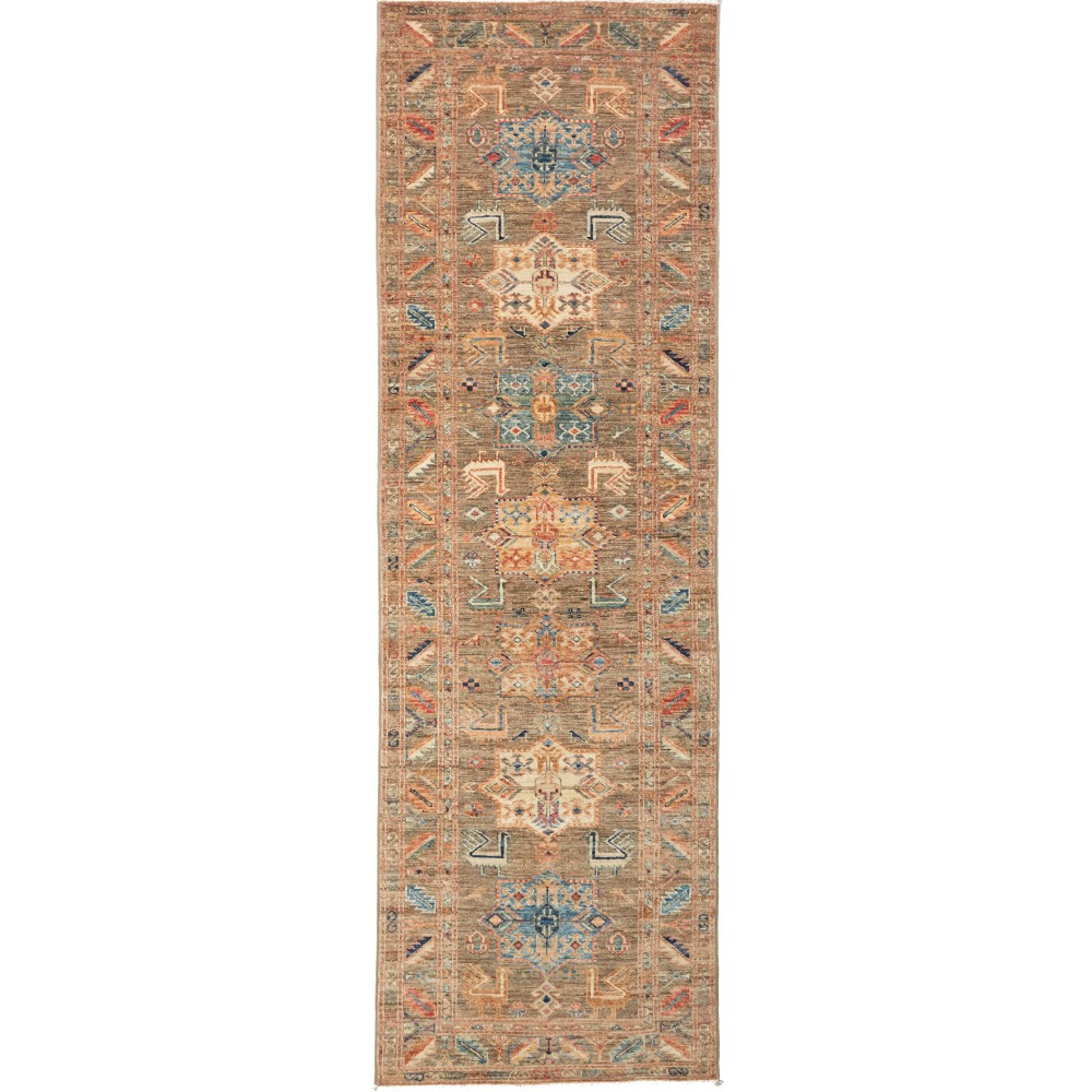 Tappeto Kazak Fine Pakistan marrone 81x257 Tappeto Kazak Fine Pakistan marrone 81x257