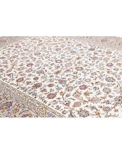 Tappeto Kashan Persia bianco marrone 256x346