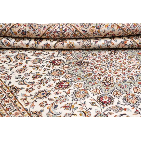 Tappeto Kashan Persia beige grigio 242x360