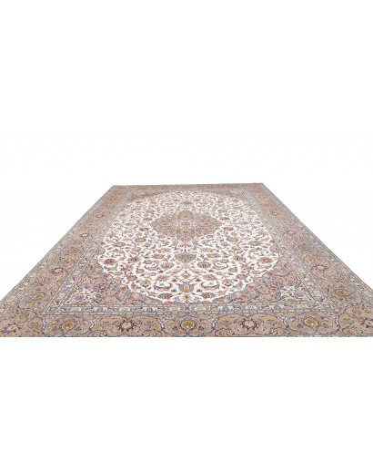 Tappeto Kashan Persia beige bianco 300x405