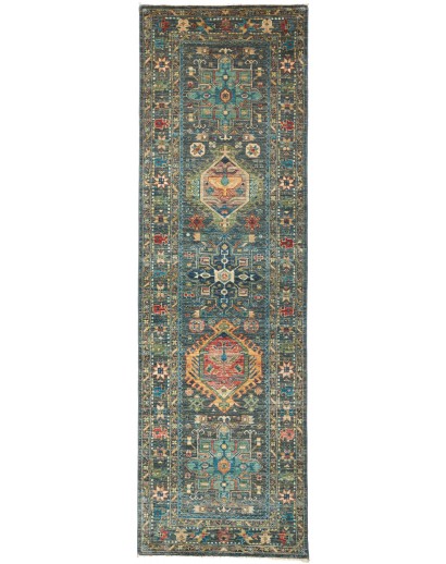 Tappeto Tribal Pakistan azzurro 78x253