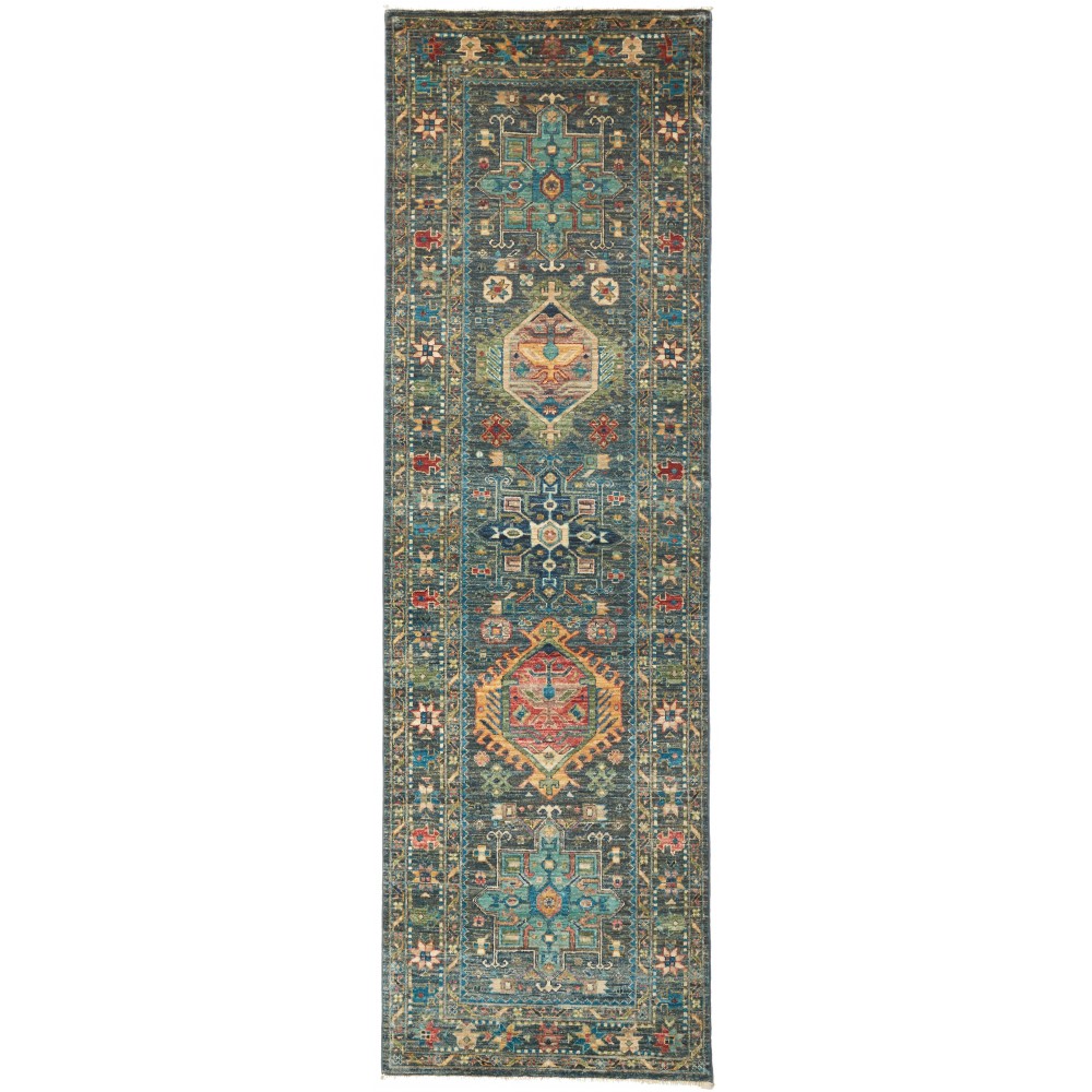 Tappeto Tribal Pakistan azzurro 78x253 Tappeto Tribal Pakistan azzurro 78x253
